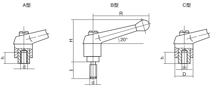 HY8310.12-3可調位緊定手柄結構圖