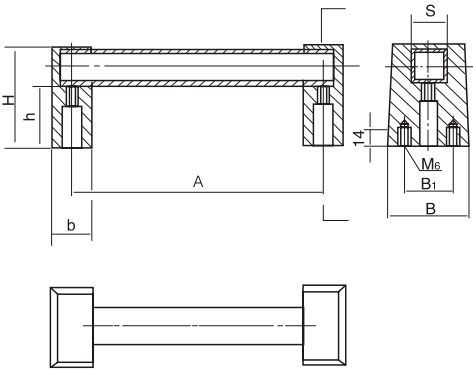 方形長(zhǎng)拉手結(jié)構(gòu)圖