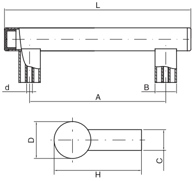 圓形長拉手HY8315.7-2結(jié)構(gòu)圖