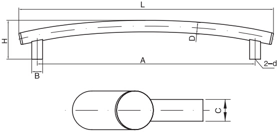 最新款弧形拉手結(jié)構(gòu)圖